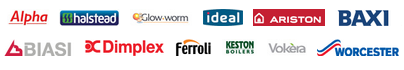 Alpha boilers, Halstead boilers, Glow worm boilers, Glowworm boilers, Ideal boilers, Ariston boilers, Baxi boilers, Biasi boilers, Dimplex boilers, Ferroli boilers, Keston boilers, Vokera boilers, Worcester boilers